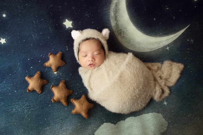 baby, child, newborn, sleep, night, star, moon